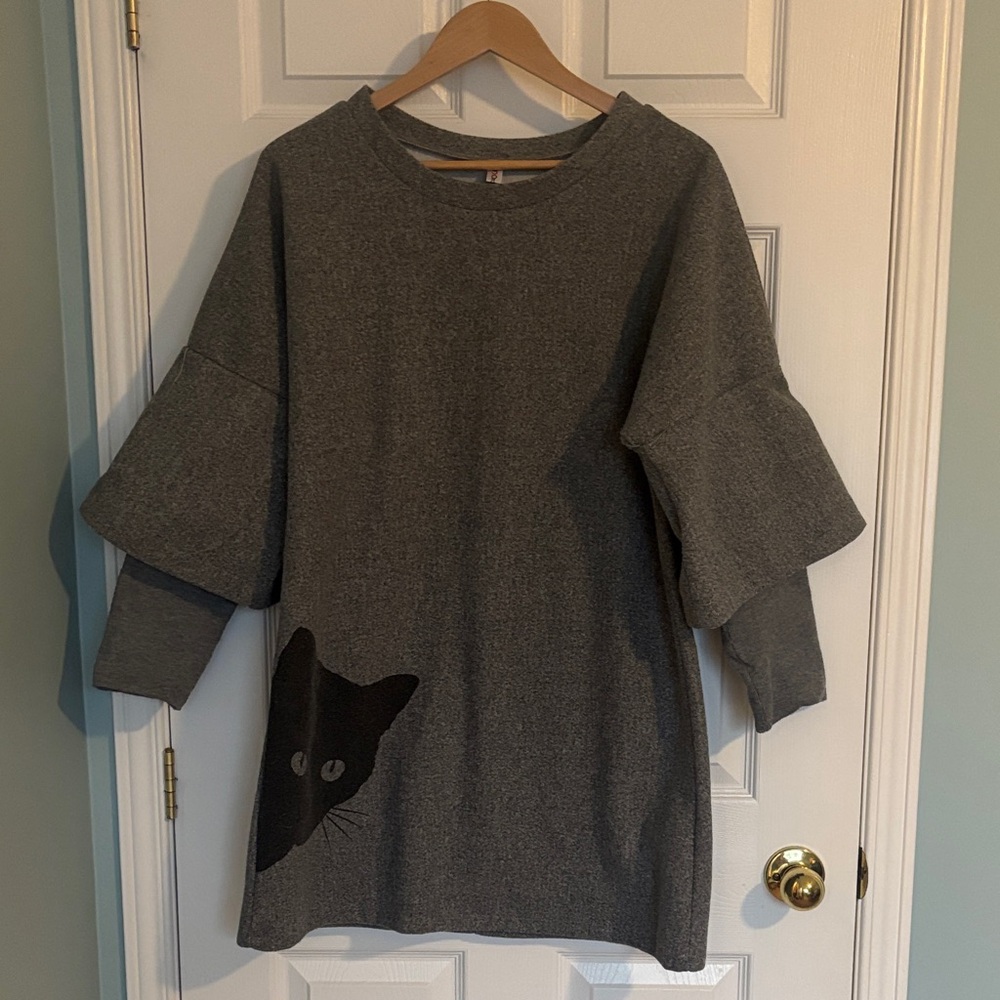 OC Orderplus cat print mini dress